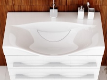 Умивалник с шкаф и чекмедже в банята