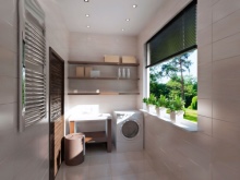 Oblikovanje kopalnice z oknom v kopalnici