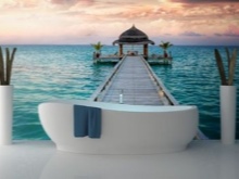 Foto ozadje z morskimi temami za kopalnico