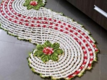 Tapis de bain et de toilette en crochet