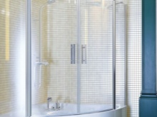 Γωνιακή οθόνη μπανιέρας από σκληρυμένο γυαλί