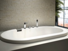 Vasca da bagno ovale nel bagno