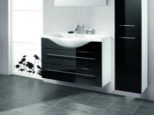 Sieninė standartinė vonios kambario spintelė su viena kriaukle