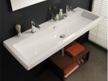 Wandwastafel in wit acryl, breedte 85cm