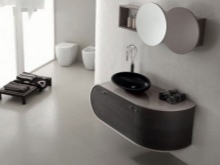 Suspended pedestal cabinet with black overhead bathroom sink