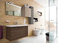 Suspended cabinet with large built-in sink