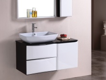 Svart och vit hängande 70cm bänkskiva med tvättställ för badrum 