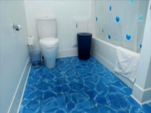 3D csempe a fürdőszoba padlójához - vízhatás