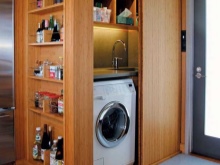 Ντουλάπια τοίχου από ξύλο για πλυντήριο ρούχων 