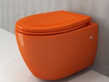 Wandtoilet in oranje