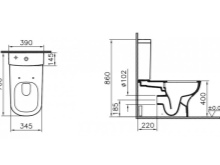 Installatie van WC zonder rand op de vloer