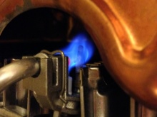 Plameny v plynovém kotli
