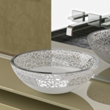 Elegante lavabo de cristal