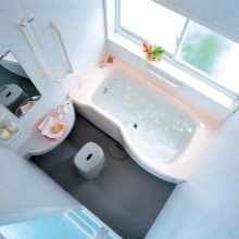 Ett litet badrumsinteriör