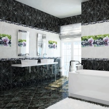 Μαύρη συλλογή πέτρινων πλακιδίων