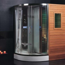 Ъглова душ кабина със сауна