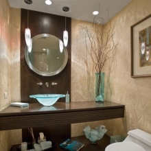 Sisäänrakennettu lasinen pesuallas