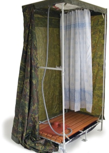 Duschtält med stompdusch