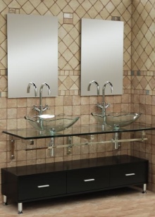 Stikla vannas istabas mēbeles