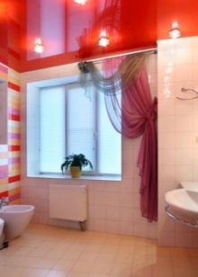 Red bathroom ceiling