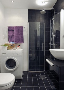 Piccola idea di bagno con doccia senza piatto doccia