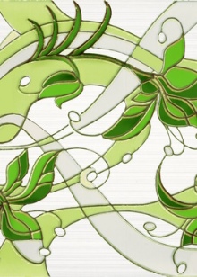 Geschilderde tegels in lichtgroen