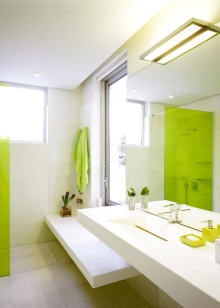 Lichtgroene badkamer