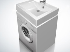 Pesukone, jossa on integroitu pesuallas