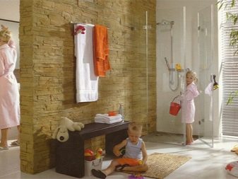 Bathroom in wooden house