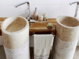 Lavabos de salle de bains en pierre naturelle de travertin