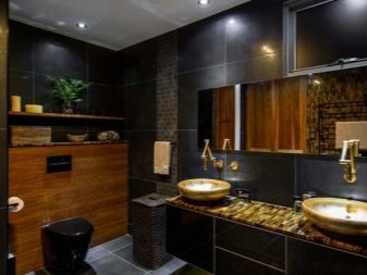 Черна тоалетна стил баня