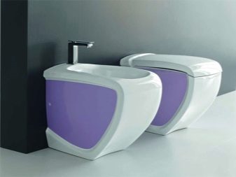 WC και μπιντέ ιώδους χρώματος