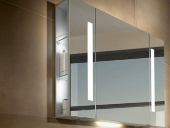 Mirror with shelf and lighting