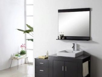 The correct height of a mirror with a shelf for the bathroom