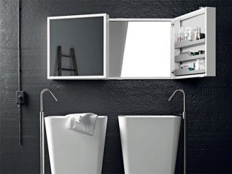 Correct placement of the mirror with a shelf in the bathroom