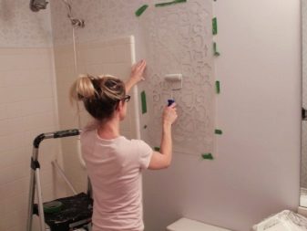 Värvirulliga šablooni maalimine vannitoaseinale