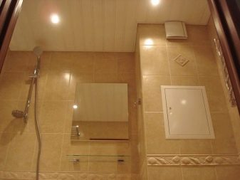 Walling a box in the bathroom made by his hands