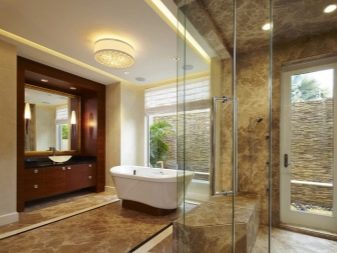 Bagno barocco con marmo e vetro