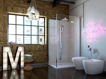 Bagno in stile loft con arredamento moderno del bagno