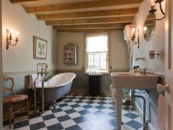 Esquema de cores da casa de banho em estilo Retro