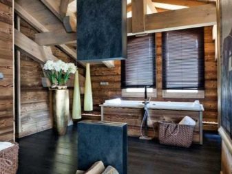 Badrum i stuga - grundmaterial - natursten och trä