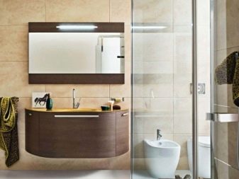 Sieninė pakabinama vonios kambario spintelė su praustuvu