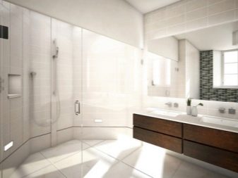 Stačiakampė pakabinama vonios kambario spintelė su dviem kriauklėmis