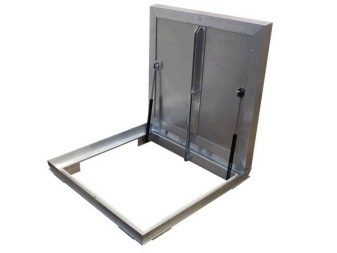 Sanitary access hatch under the tiles