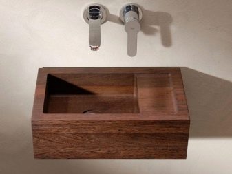 Væghængt rektangulær håndvask af natursten