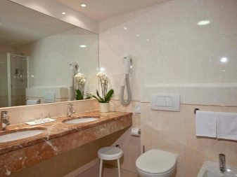 Suuri peili wc-kylpyhuoneen sisustukseen.