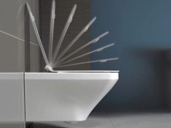 Wandtoilet zonder rand met spoelplaat