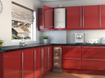 Cucina attrezzata con un miscelatore a gas incorporato