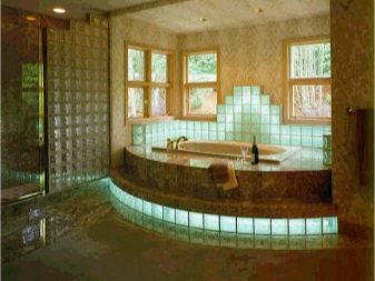 дизайн на банята със стъклени блокчета