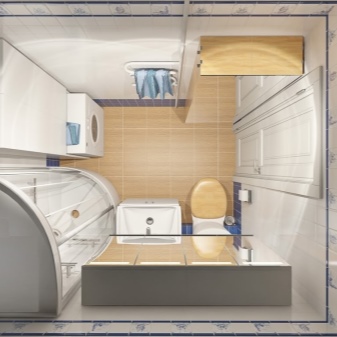 Καμπίνα ντους σε μικρό μπάνιο - άποψη από πάνω